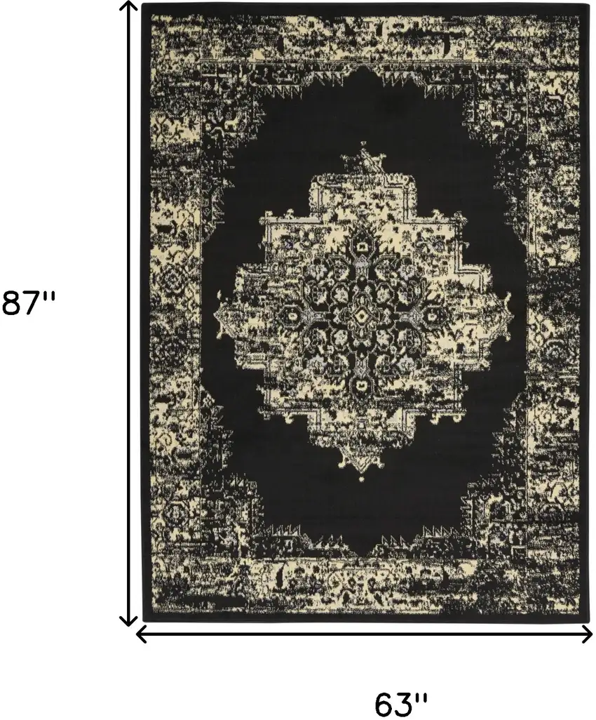 Cream Damask Power Loom Area Rug Photo 7