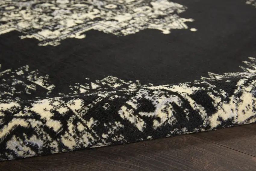 Cream Damask Power Loom Area Rug Photo 9