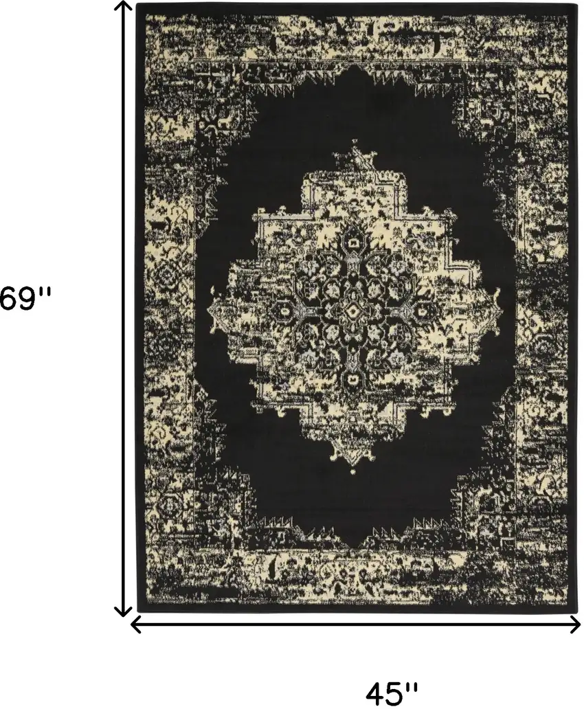 Cream Damask Power Loom Area Rug Photo 7
