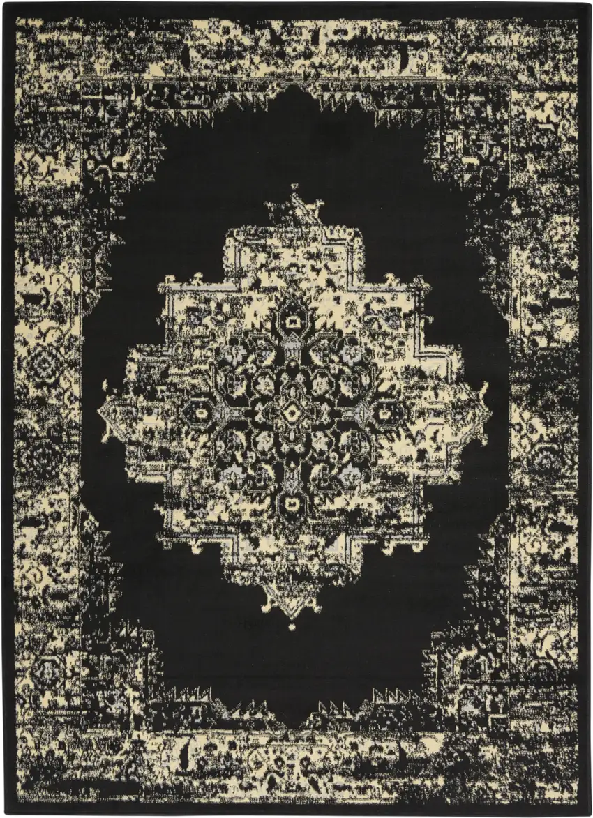 Cream Damask Power Loom Area Rug Photo 8