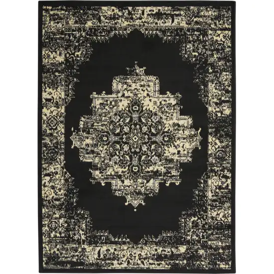 Cream Damask Power Loom Area Rug Photo 8