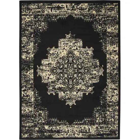 Cream Damask Power Loom Area Rug Photo 5