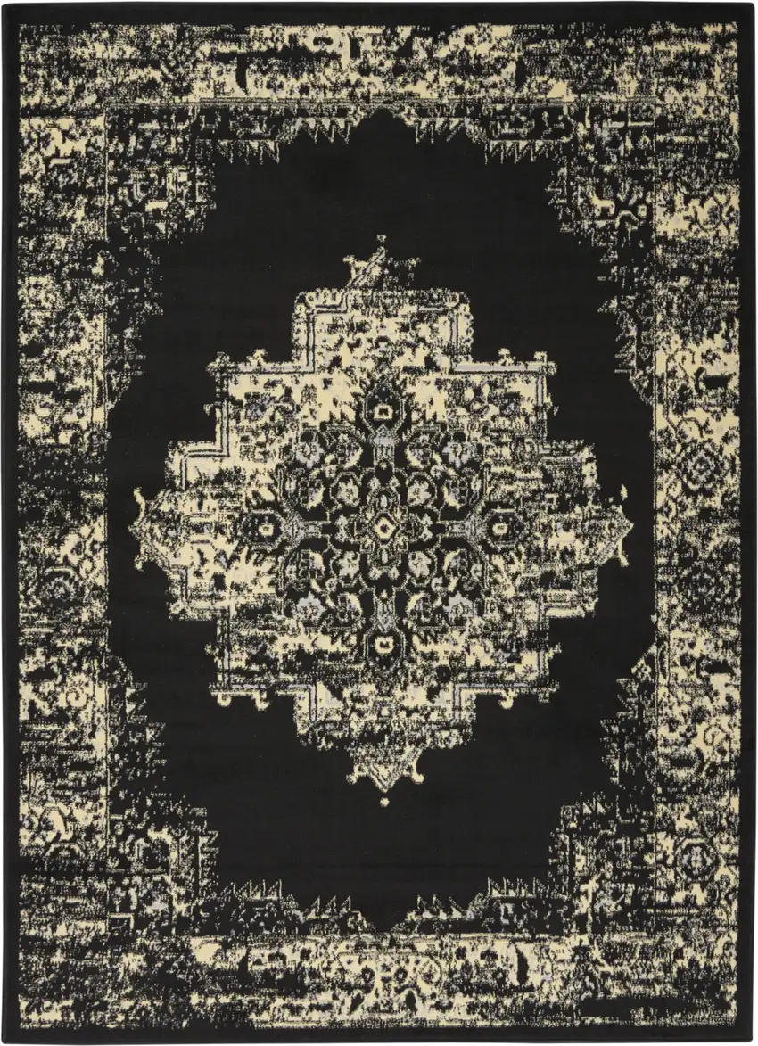 Cream Damask Power Loom Area Rug Photo 5