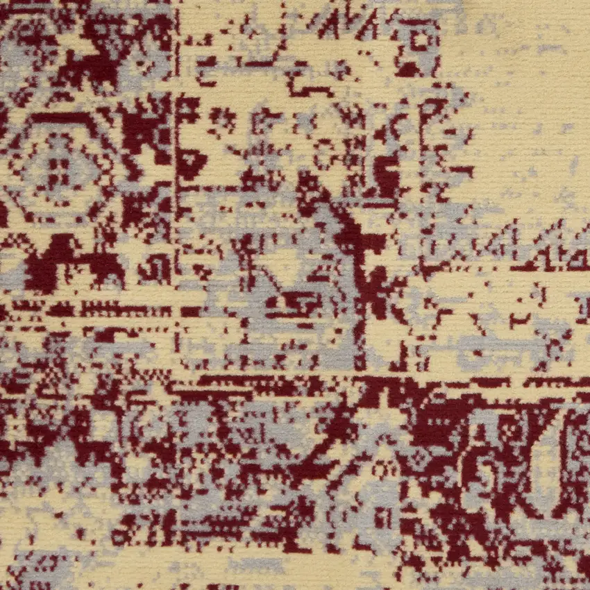 Cream Damask Power Loom Area Rug Photo 1