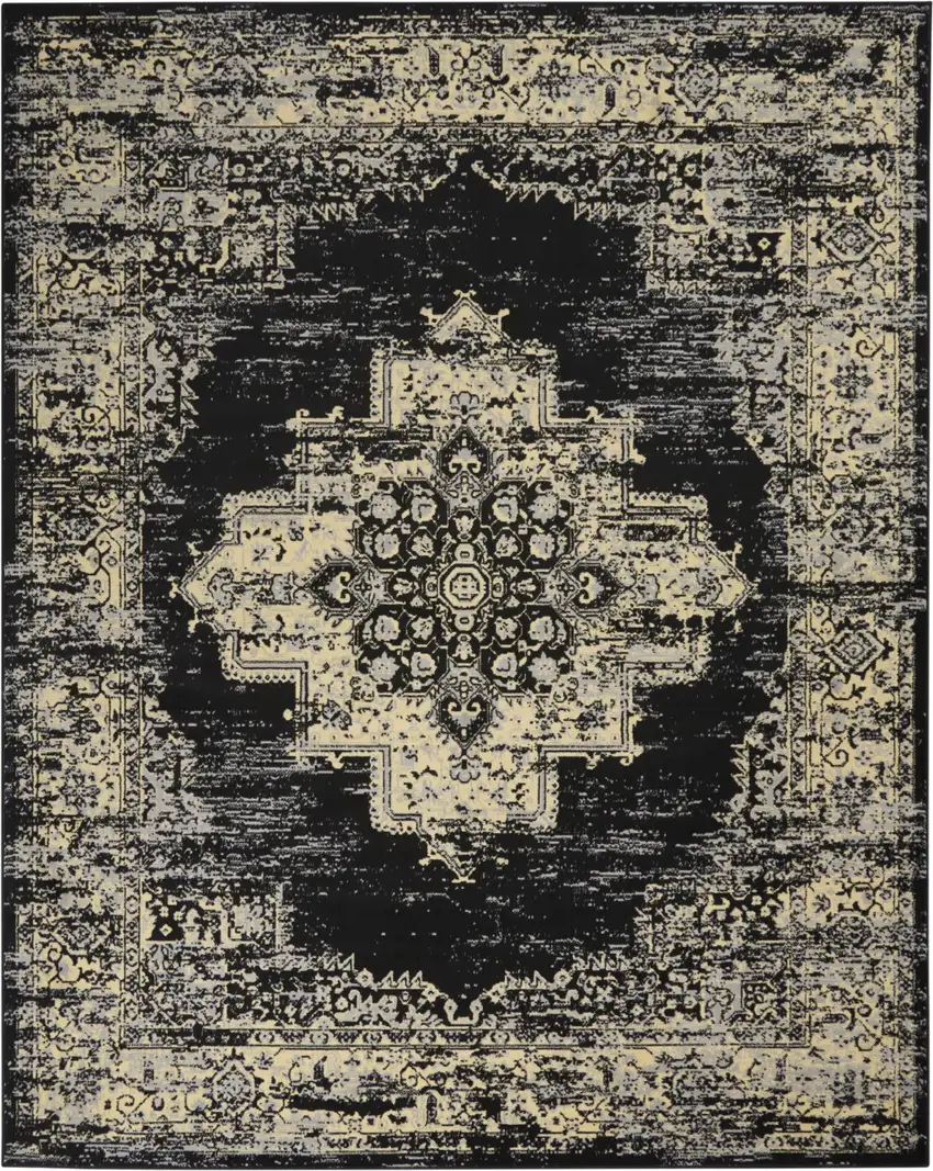 Cream Damask Power Loom Area Rug Photo 1