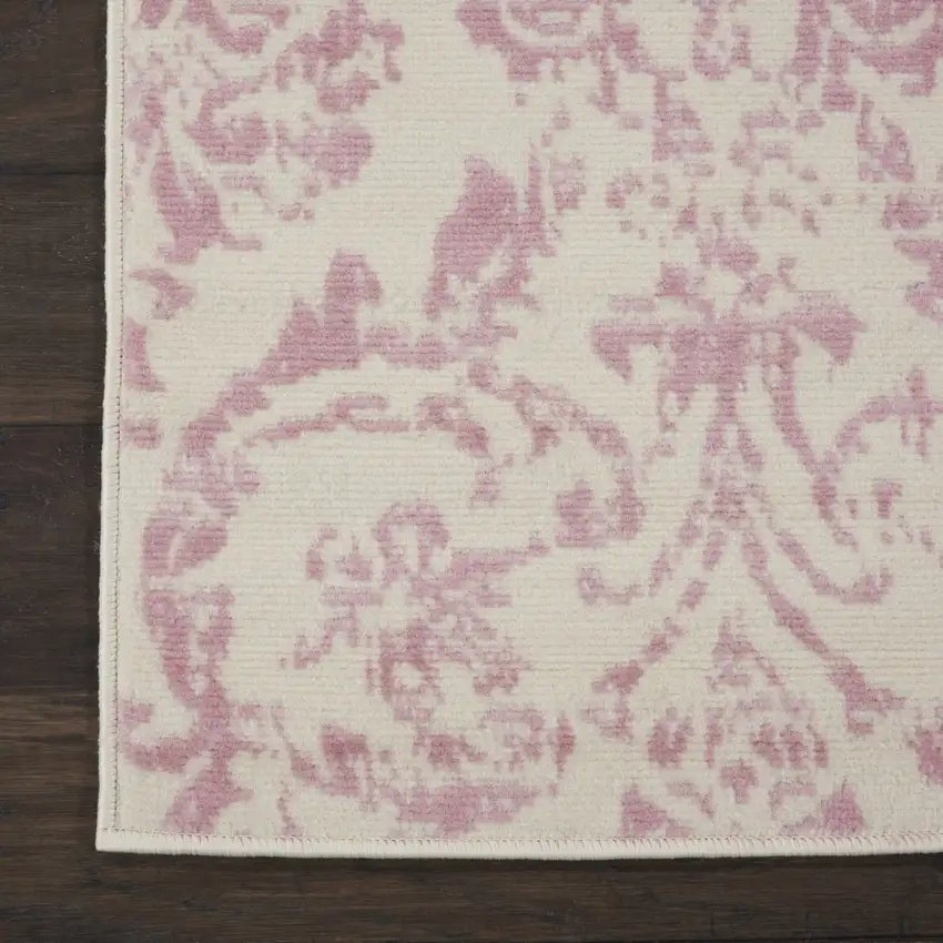 Cream Damask Power Loom Area Rug Photo 7