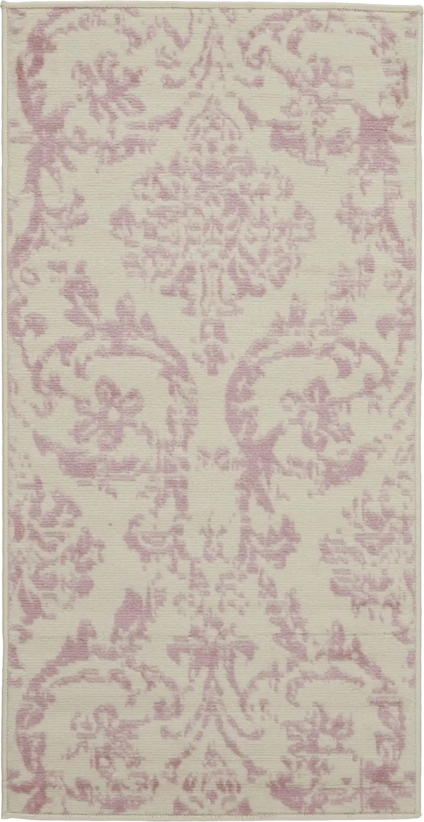 Cream Damask Power Loom Area Rug Photo 1
