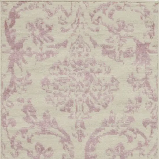 Cream Damask Power Loom Area Rug Photo 9