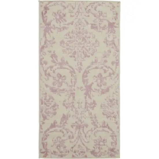 Cream Damask Power Loom Area Rug Photo 2