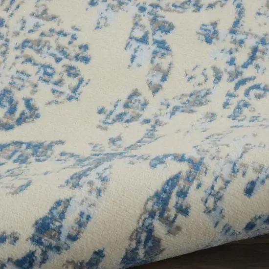 Cream Damask Power Loom Non Skid Area Rug Photo 7