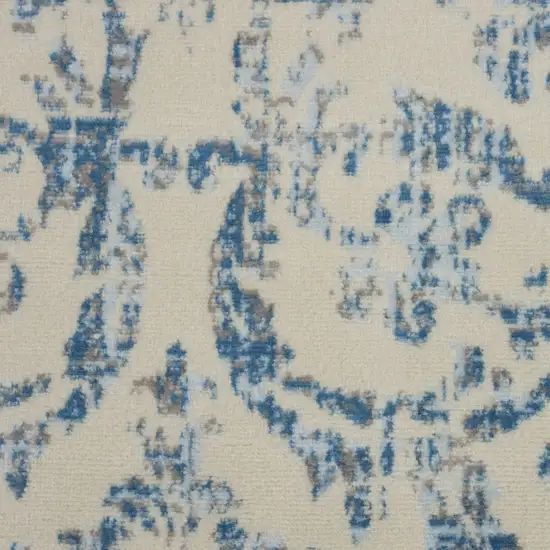 Cream Damask Power Loom Non Skid Area Rug Photo 3