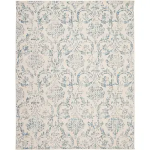 Photo of Cream Damask Power Loom Non Skid Area Rug