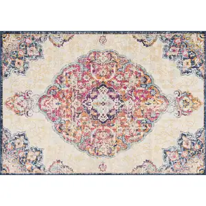 Photo of Cream Decorative Medallion Area Rug