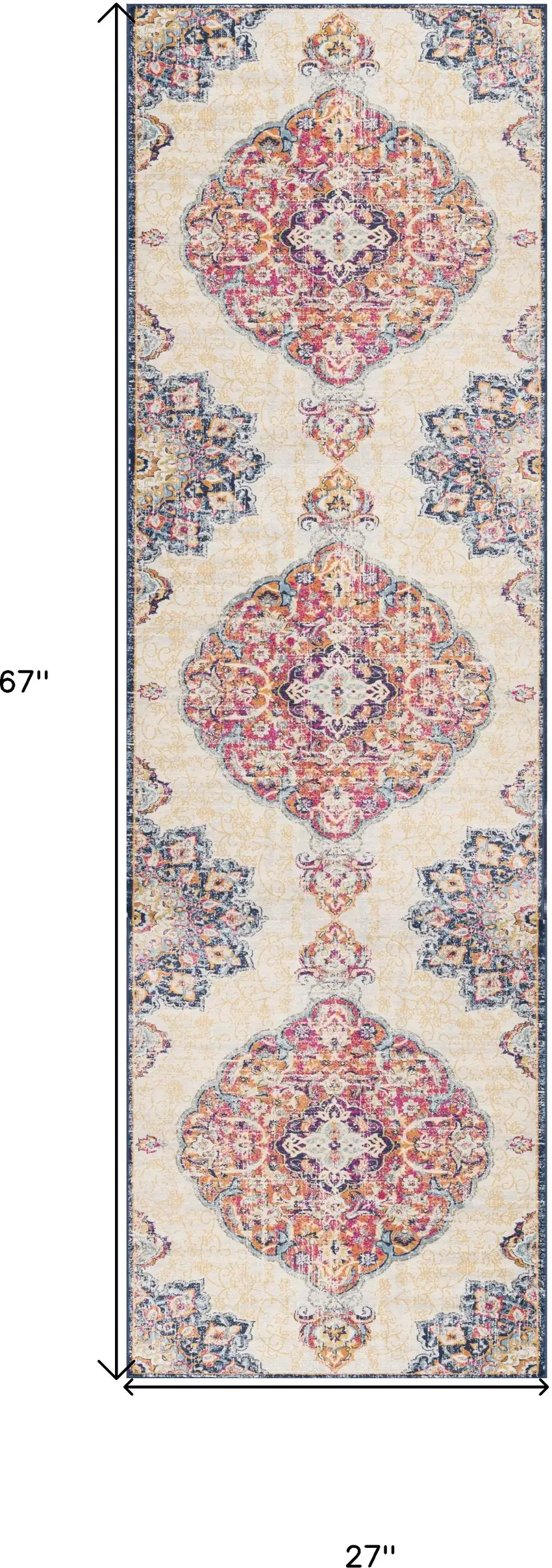 Cream Oriental Dhurrie Area Rug Photo 7