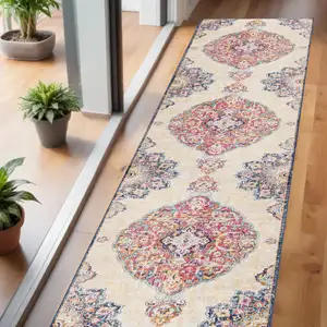 Photo of Cream Decorative Medallion Area Rug