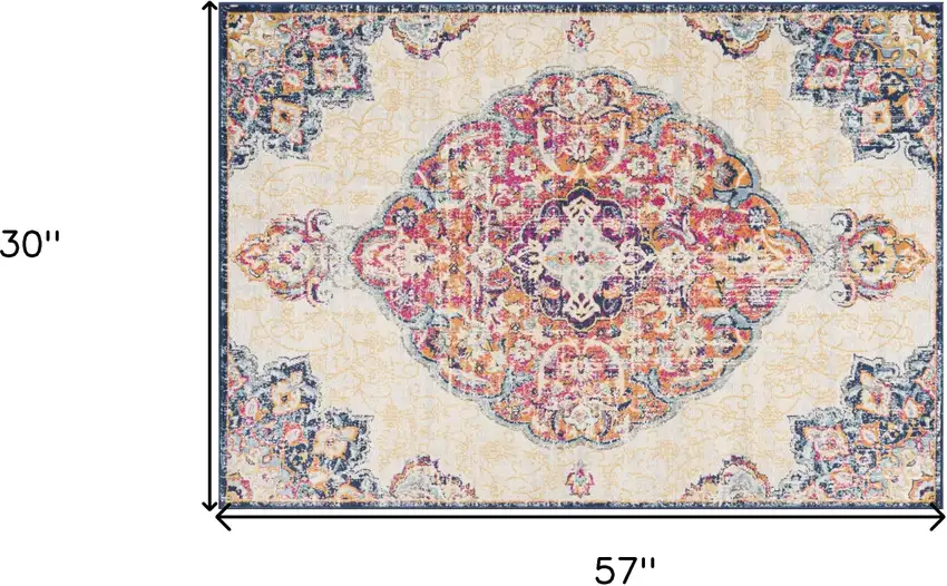 Cream Oriental Dhurrie Area Rug Photo 9