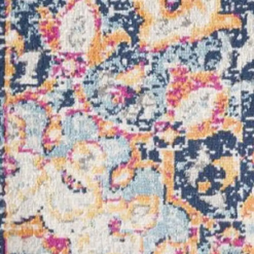 Blue and Beige Medallion Area Rug Photo 5