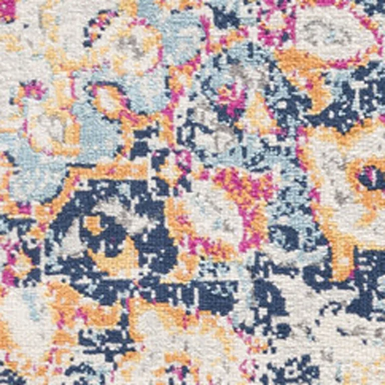 Cream Decorative Medallion Area Rug Photo 3
