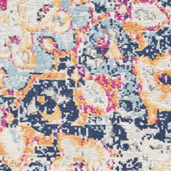 Cream Decorative Medallion Area Rug Photo 4