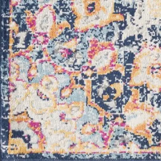 Blue and Beige Medallion Area Rug Photo 7