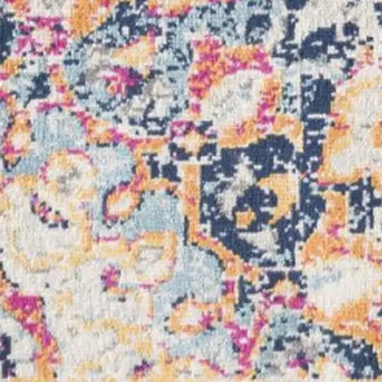 Blue and Beige Medallion Area Rug Photo 6