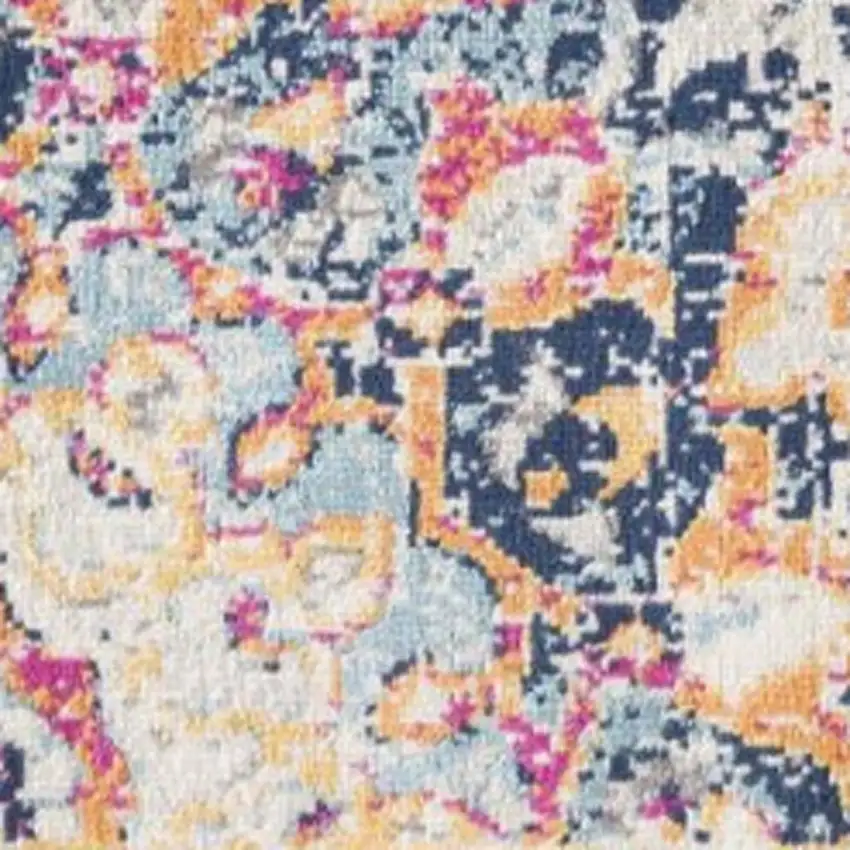 Blue and Beige Medallion Area Rug Photo 6