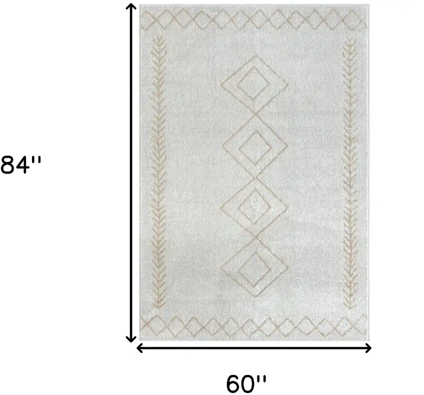 Cream Diamond Area Rug Photo 7