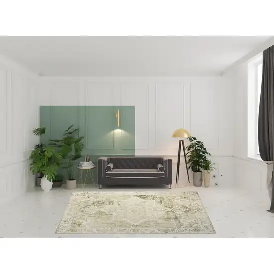 Cream Floral Area Rug Photo 1