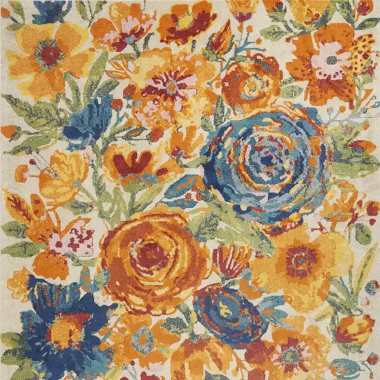 Cream Floral Area Rug Photo 8