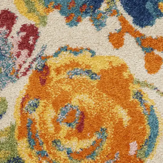 Cream Floral Area Rug Photo 3