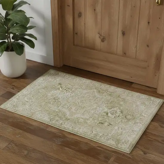 Cream Floral Area Rug Photo 1