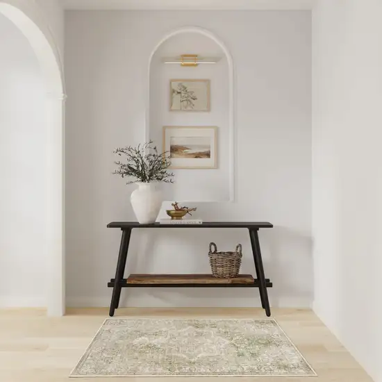 Cream Floral Area Rug Photo 4