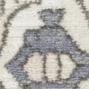 Photo of Cream Floral Distressed Area Rug