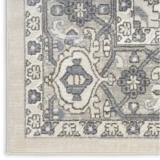 Cream Floral Distressed Area Rug Photo 2