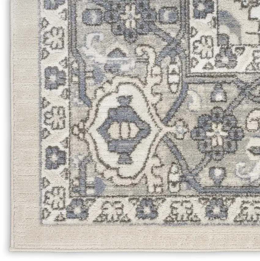 Cream Floral Distressed Area Rug Photo 2