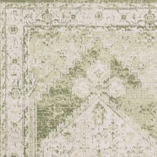 Cream Floral Distressed Area Rug Photo 2