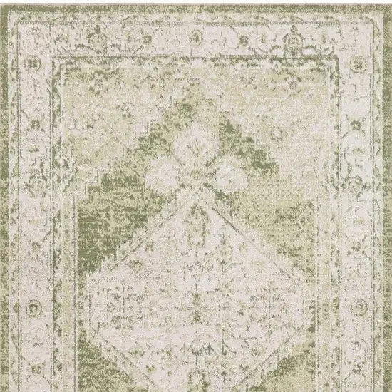Cream Floral Distressed Area Rug Photo 3