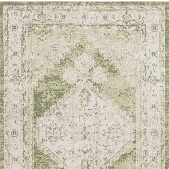 Cream Floral Distressed Area Rug Photo 9