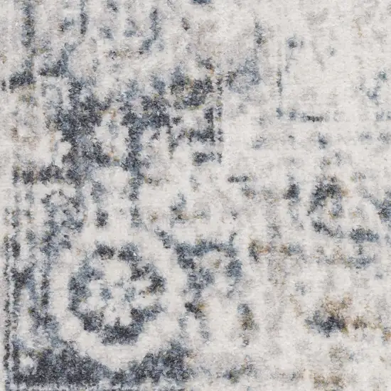 Cream Floral Distressed Area Rug Photo 9