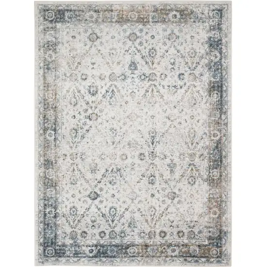 Cream Floral Distressed Area Rug Photo 4