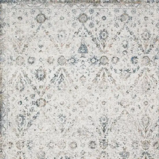 Cream Floral Distressed Area Rug Photo 2