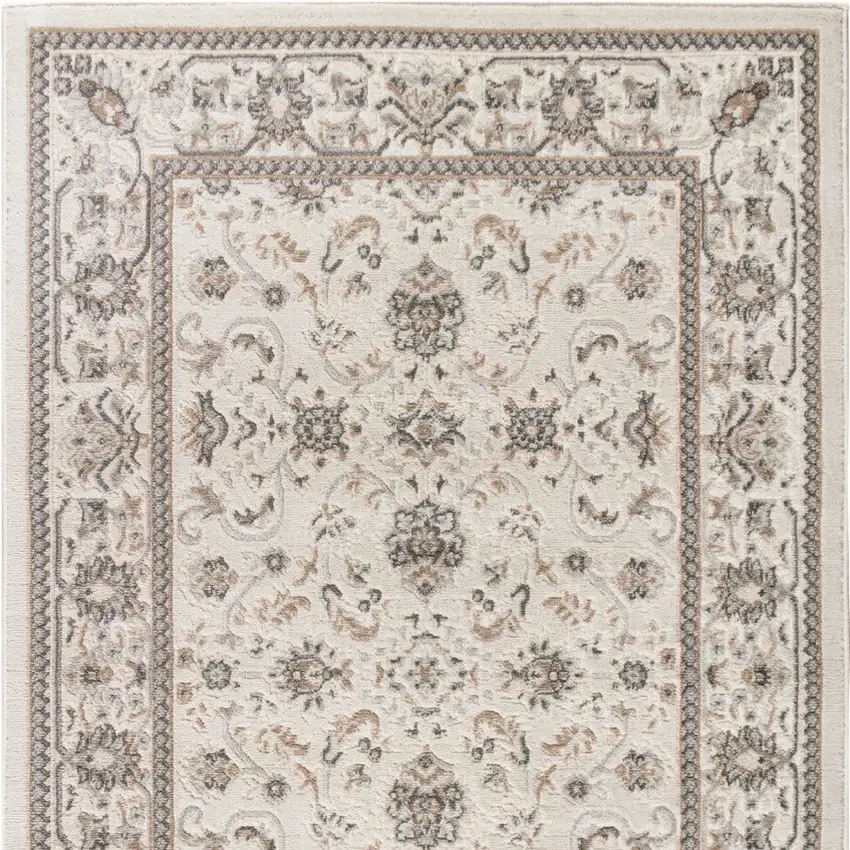 Cream Floral Distressed Area Rug Photo 8