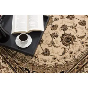 Photo of Cream Floral Medallion Area Rug