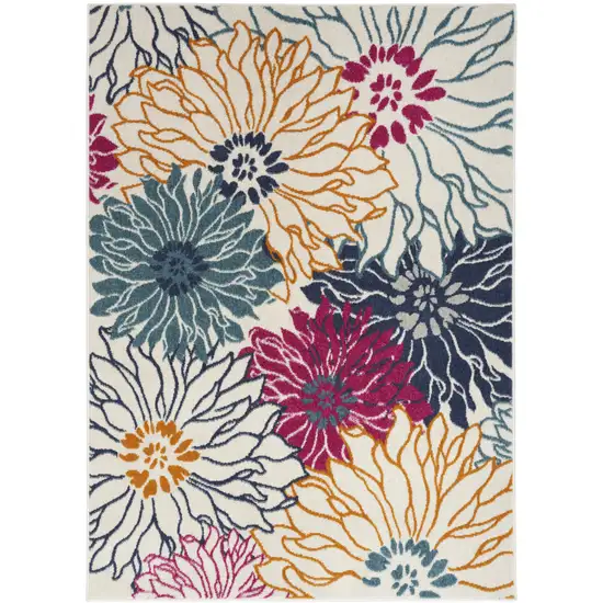 Cream Floral Power Loom Area Rug Photo 2
