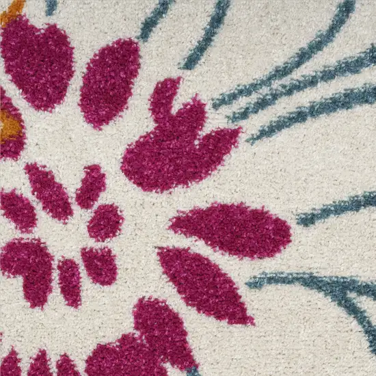 Cream Floral Power Loom Area Rug Photo 3