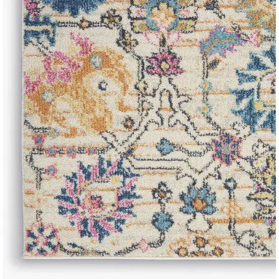 Cream Floral Power Loom Area Rug Photo 9