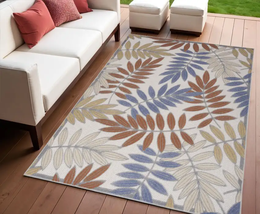 Cream Floral Power Loom Area Rug Photo 1