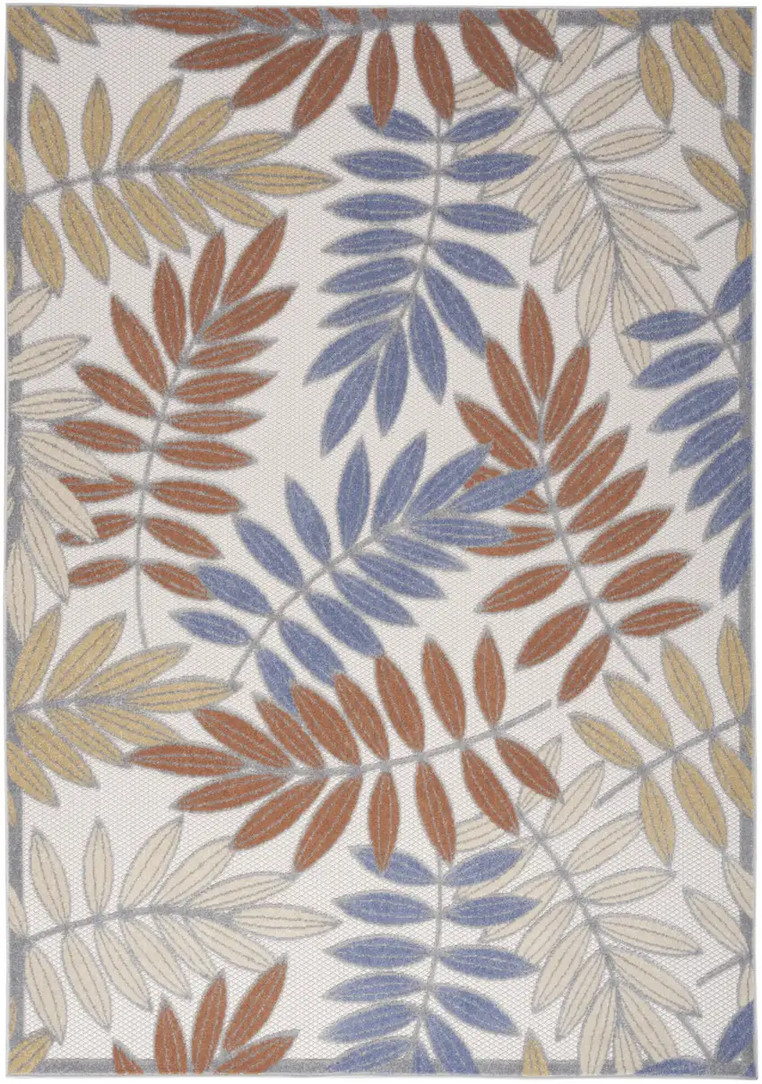 Mocha and Blue Indoor Outdoor Area Rug Photo 2