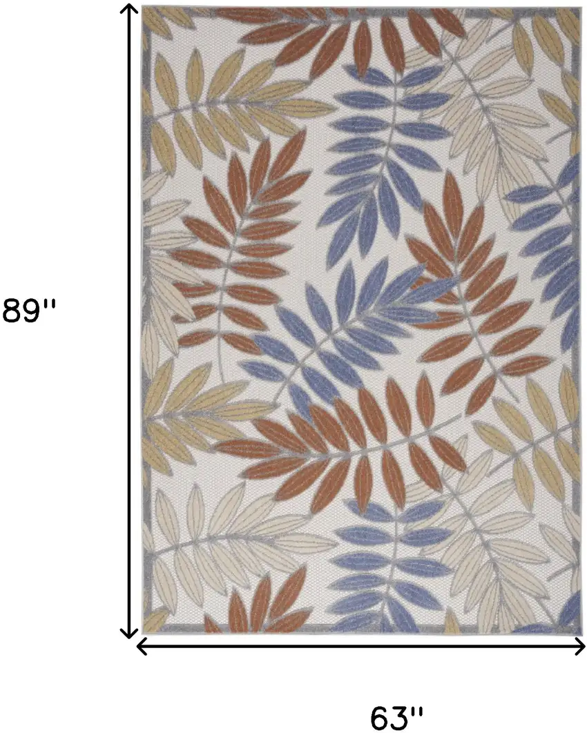 Cream Floral Power Loom Area Rug Photo 8