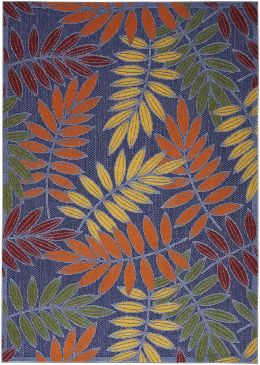 Orange Green And Blue Indoor Outdoor Area Rug Photo 1